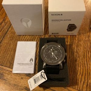 Nixon Magnacon Leather Watch